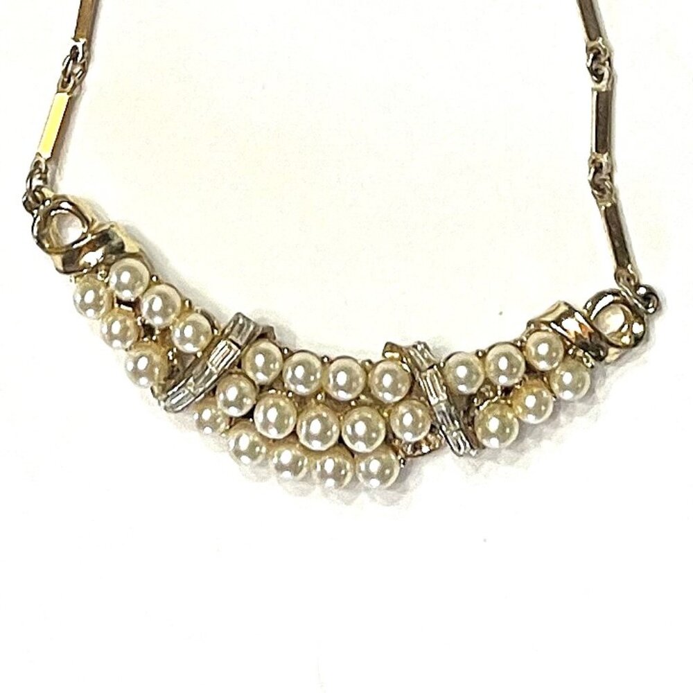 Mixed Lot of 3 Vintage Faux Pearl Necklaces in Various Colors & Conditions - Picture 8 of 10
